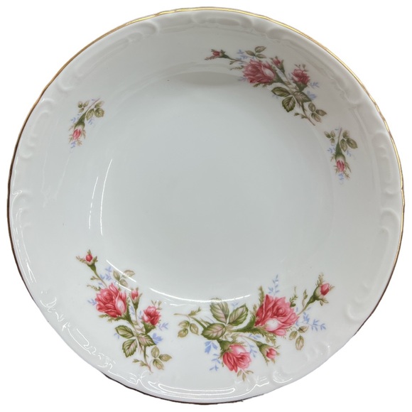 Vintage Grant Crest Royal Rose Fine China Serving Bowl 9” Gold Trim - Picture 2 of 6